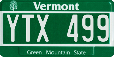 VT license plate YTX499