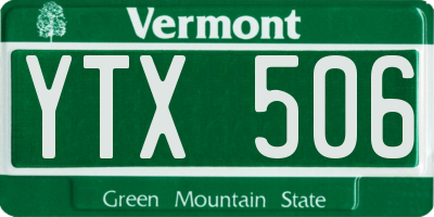 VT license plate YTX506