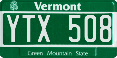 VT license plate YTX508