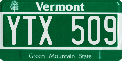 VT license plate YTX509