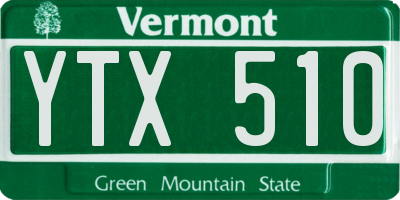 VT license plate YTX510