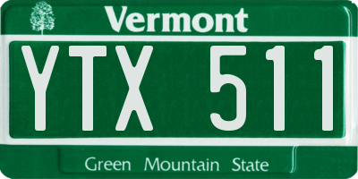 VT license plate YTX511