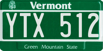 VT license plate YTX512