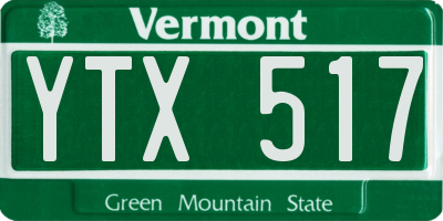 VT license plate YTX517