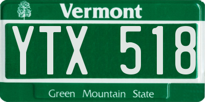 VT license plate YTX518