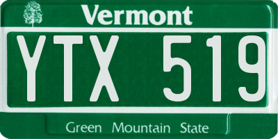 VT license plate YTX519