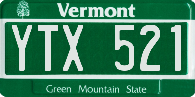 VT license plate YTX521