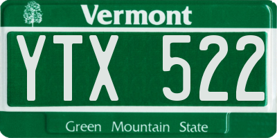 VT license plate YTX522