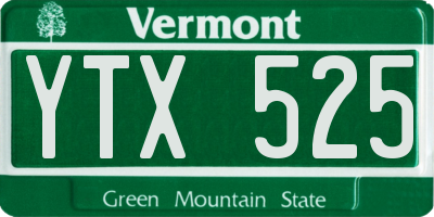 VT license plate YTX525
