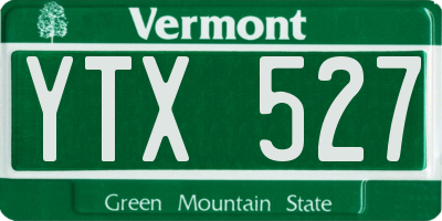 VT license plate YTX527