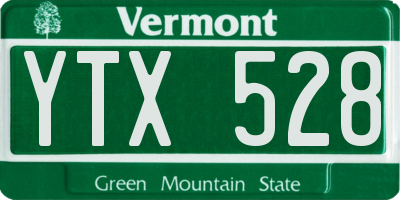 VT license plate YTX528