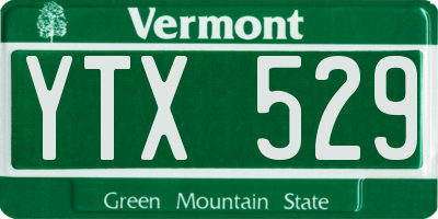 VT license plate YTX529