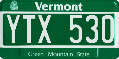 VT license plate YTX530