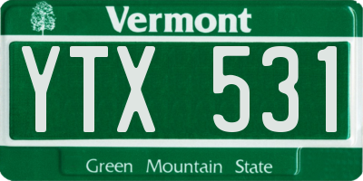 VT license plate YTX531