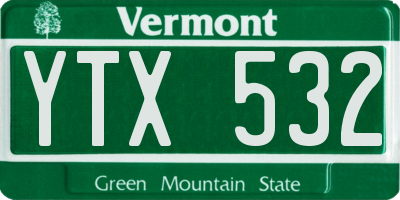 VT license plate YTX532