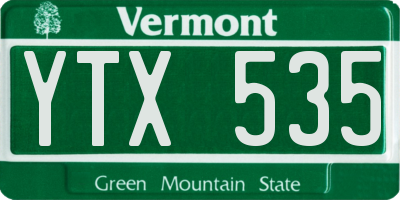 VT license plate YTX535