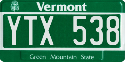 VT license plate YTX538