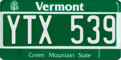 VT license plate YTX539