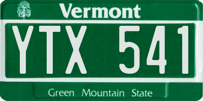 VT license plate YTX541