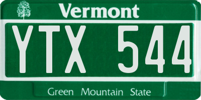 VT license plate YTX544