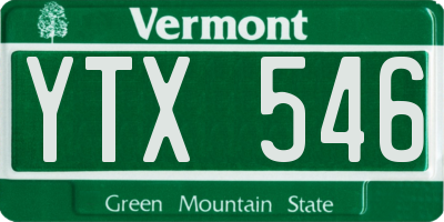 VT license plate YTX546