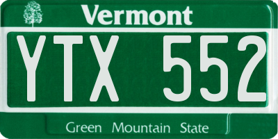 VT license plate YTX552