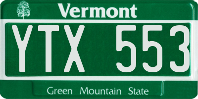 VT license plate YTX553