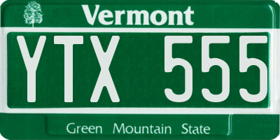 VT license plate YTX555