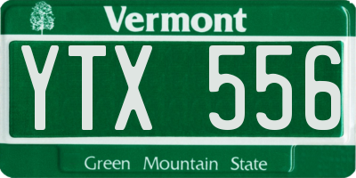 VT license plate YTX556