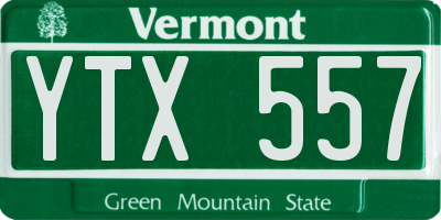 VT license plate YTX557