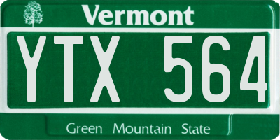 VT license plate YTX564