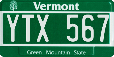 VT license plate YTX567