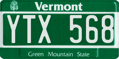 VT license plate YTX568