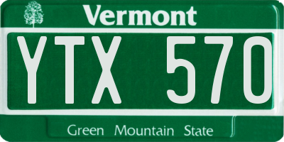 VT license plate YTX570