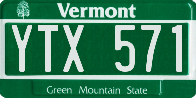 VT license plate YTX571