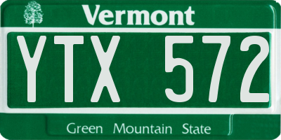 VT license plate YTX572