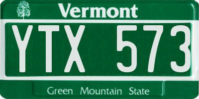 VT license plate YTX573