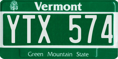 VT license plate YTX574