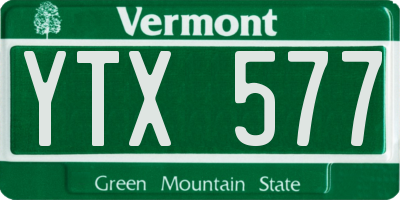 VT license plate YTX577