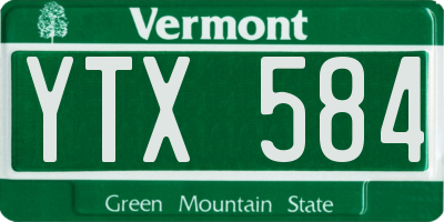 VT license plate YTX584