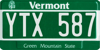 VT license plate YTX587