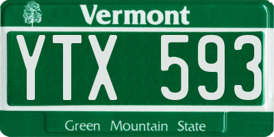 VT license plate YTX593