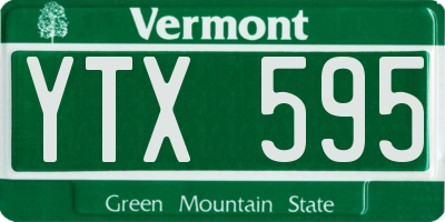 VT license plate YTX595