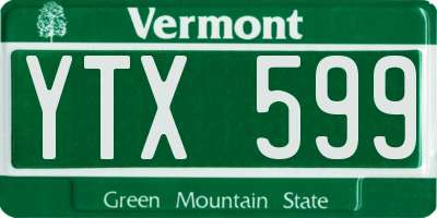 VT license plate YTX599
