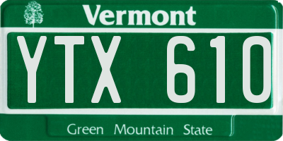 VT license plate YTX610