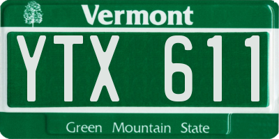 VT license plate YTX611