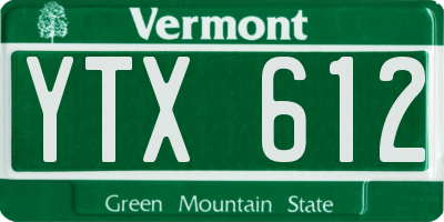 VT license plate YTX612