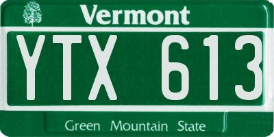 VT license plate YTX613