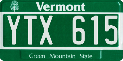 VT license plate YTX615