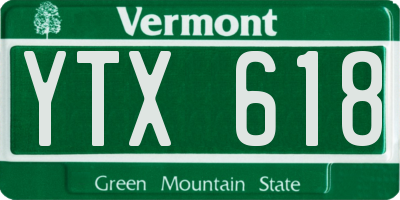VT license plate YTX618